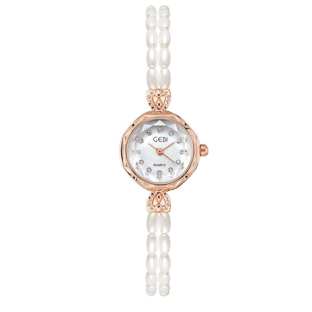 Niche Creative en enigszins luxe Pearls Strap -horloge voor dames