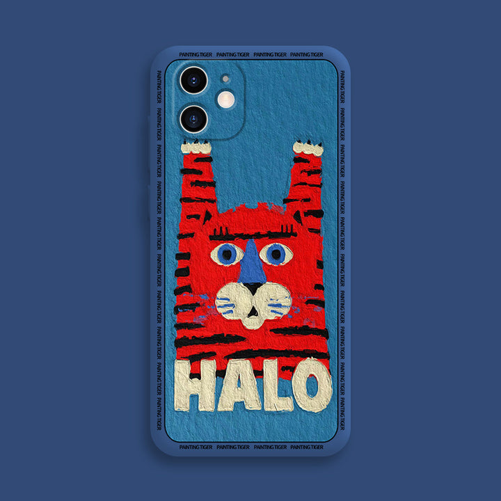 Folyékony szilikon személyiség kreatív pár Hello Tiger mobiltelefon tok
