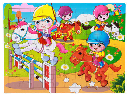80pcs hölzerne Bildungspädagogik Bildungsentwicklung Baby Kinder Training Spielzeug Kinder Tierrätsel