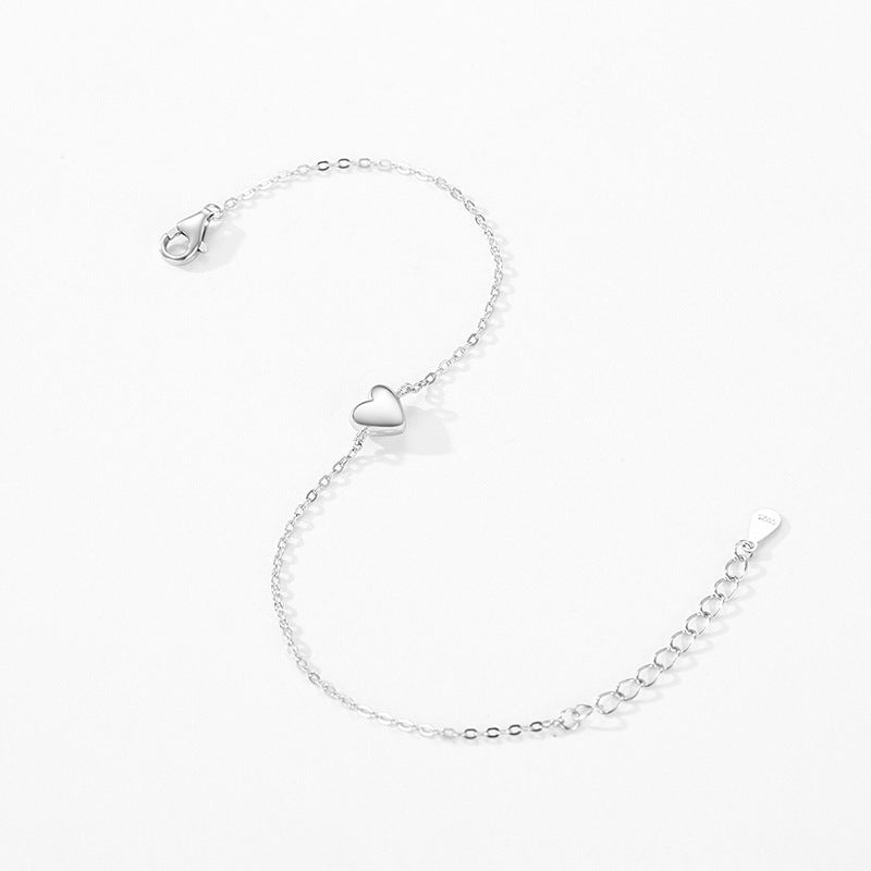 S925 Silver Sweet Girl Heart-shaped Bracelet