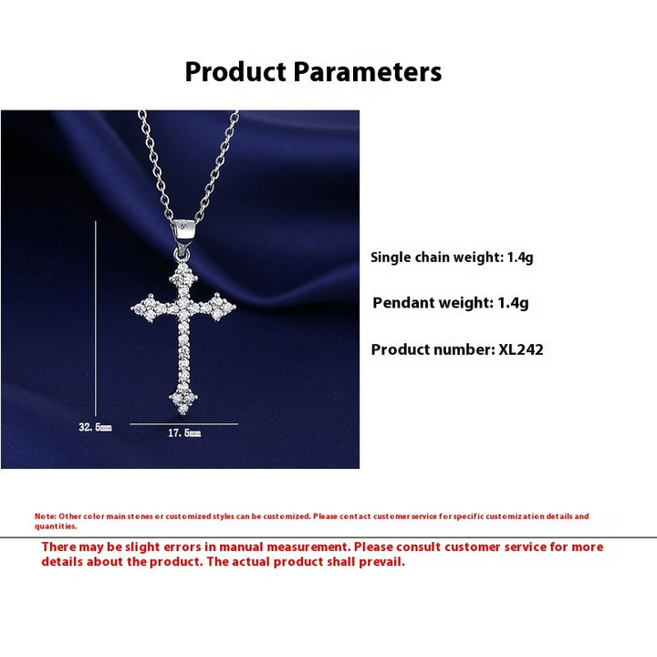 Collier simple Diamond Cross Pendant transfrontalier du commerce électronique en gros