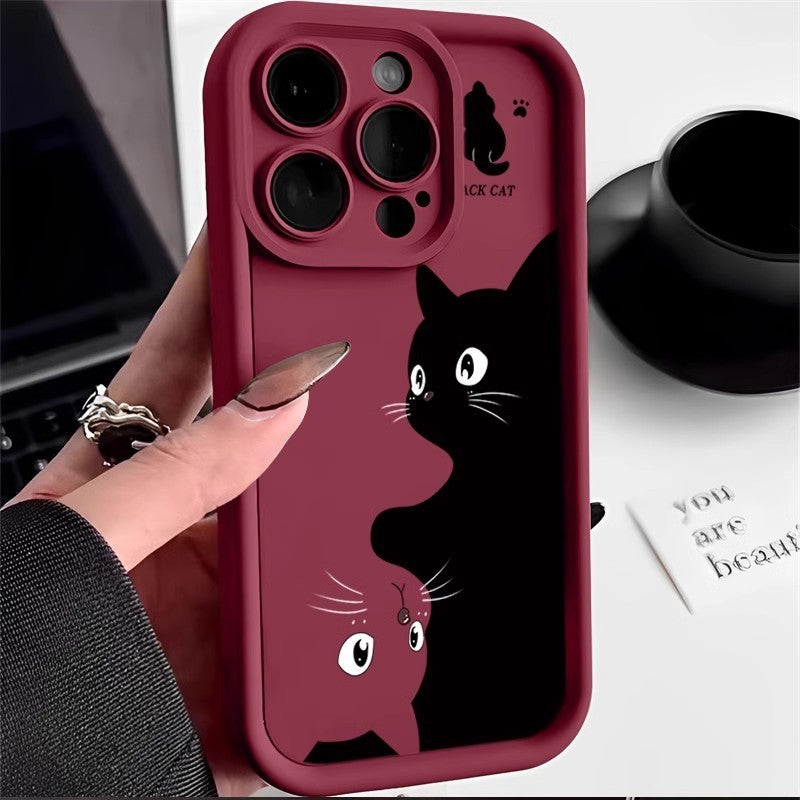 Cat Anti-Fall Frosted Silicone Phone Case