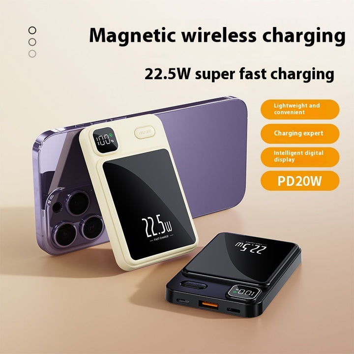 Lichtgewicht magnetische draadloze 22W Fast Charge Power Bank Layging Mobile Power Supply