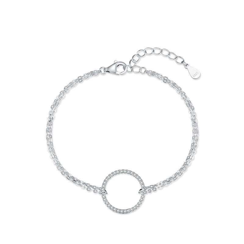 Женский изысканный серебряный серебряный браслет из серебряного серебра