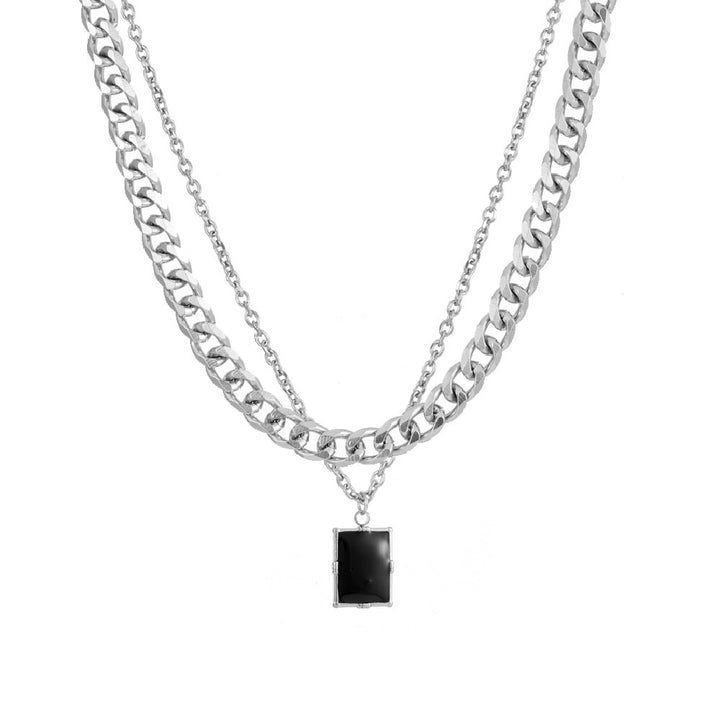 Men's Stainless Steel Double-layer Necklace
