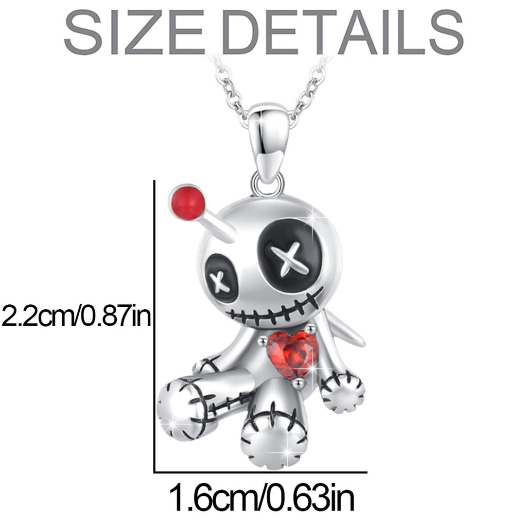 Dessin animé Coeur rouge Collier de poupée vaudou Halloween Personnalité Collier Collier Fashion Bijoux Accessoires