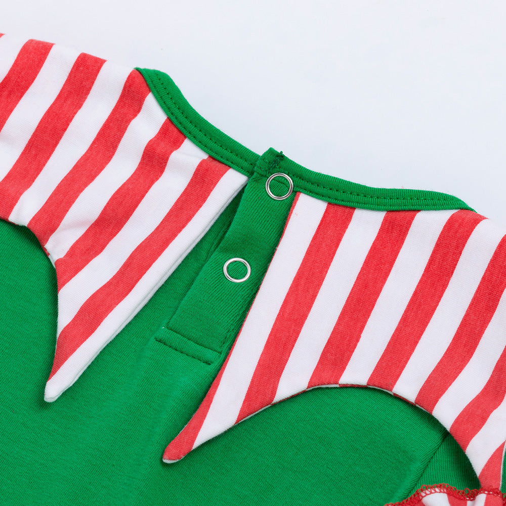 Costum pentru bebeluși cu dungi de Crăciun