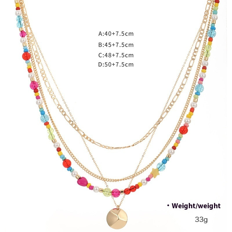 Kupfer plattiert real Gold Polymerton Frucht Perlen Halskette Frauenmode