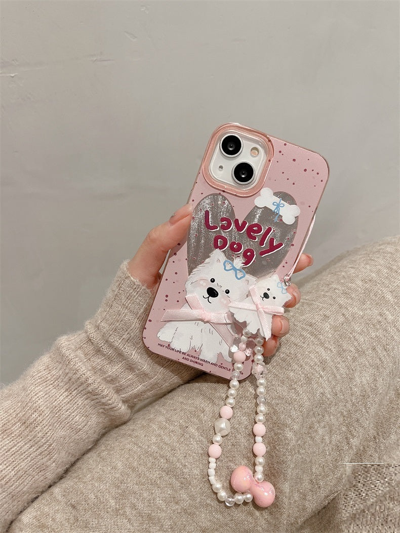 Polka Dot Chain Chlorophytum Girl Heart Cute Cartoon Phone Case