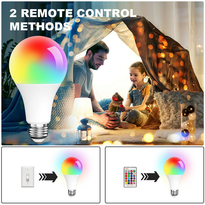 Bec LED 15W RGB SMART SMARTAMESS DIMMABLE LAMPĂ DE Culoare Schimbare Culoare Smart WiFi Bulb LED multicolor pentru Alexa