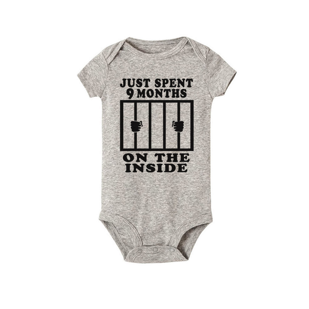 Klimmen klimmen creatieve baby romper jumpsuit met korte mouwen