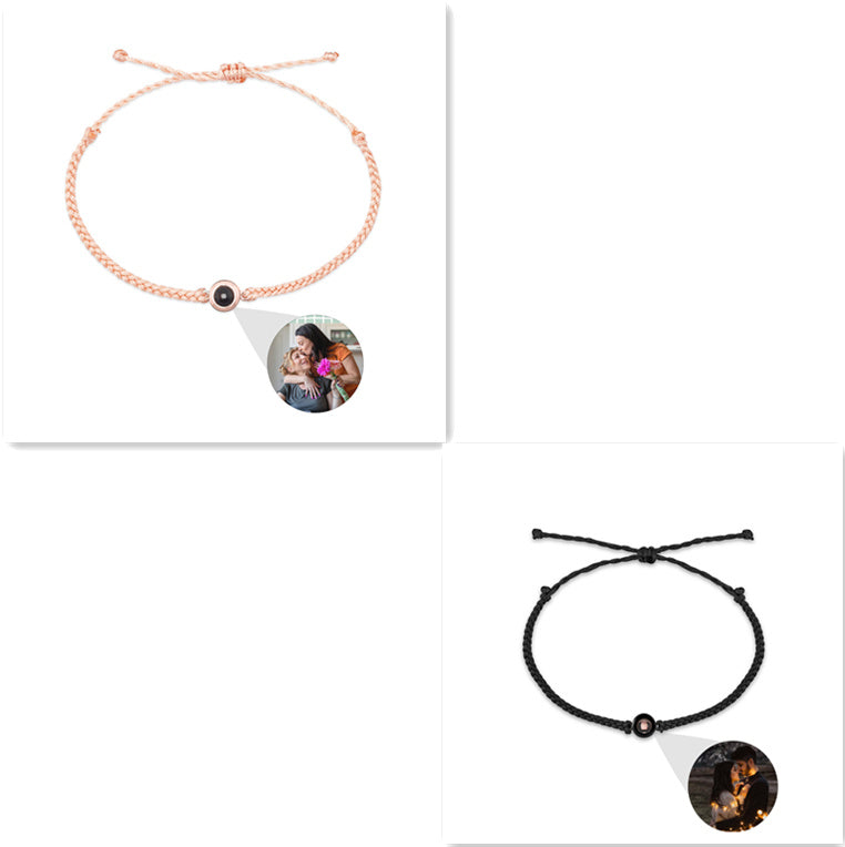 Bracelete de projeção de foto de cor de cor de cor criativa Photo para os amantes da mão Jóias de personalidade para homens e mulheres Presente do Dia dos Namorados