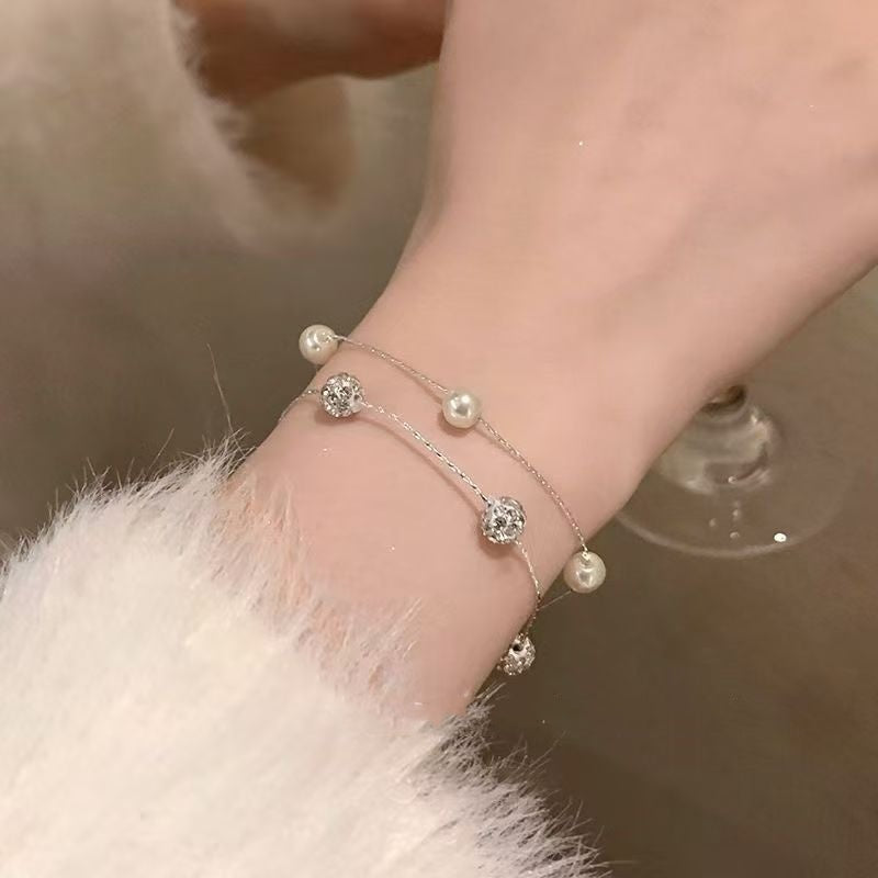 Pulsera gemela de doble capa estrellada para mujeres