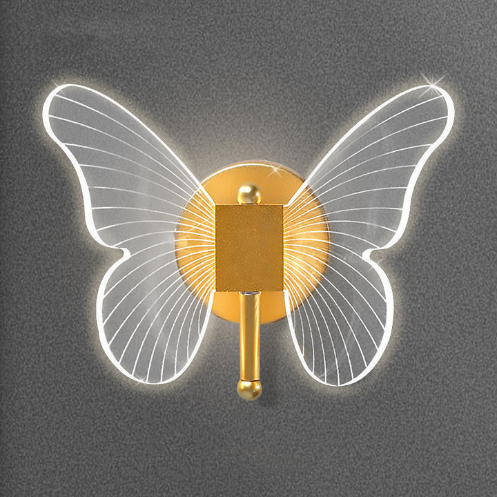 Lampe murale de papillon clair de luxe de luxe décoration chaude