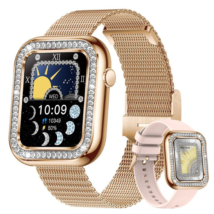 New Square Fashion Women Smart Wall Wallwatch Diamond Waterproof