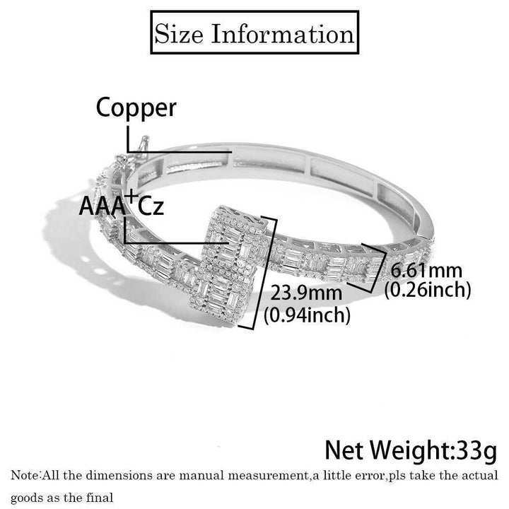 Mäns blandade inlagda t-kvadrat zirkonarmband