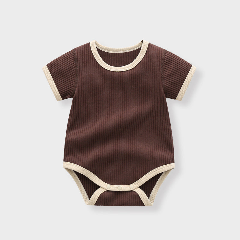 Bebek Yaz Kısa Kollu Üçgen Bodysuit