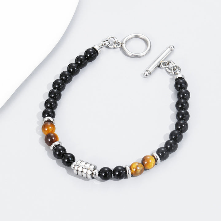 Bracelet en acier inoxydable à boucle Tiger-Eye Men