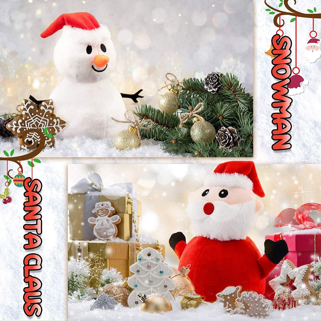 Santa Plush Snowman Plush Toy Reversible Christmas Santa Claus Dubbele zijde Gevulde plushie Soft Doll Nieuwjaars verjaardagscadeau voor kinderen Amazon -platform verbannen