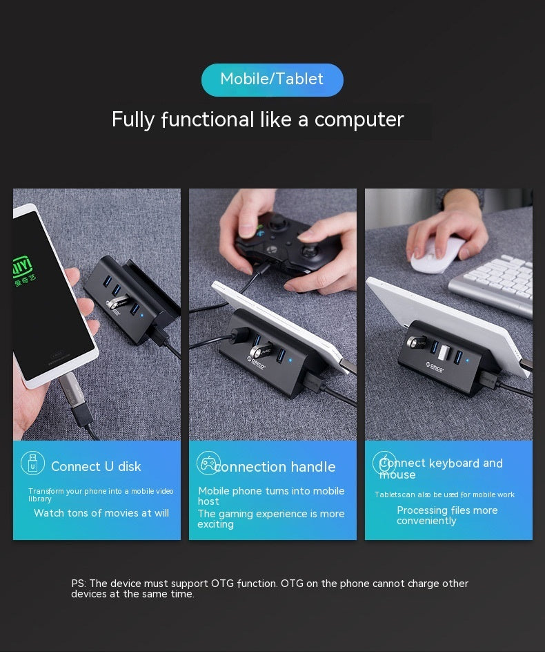 USB Deconcentrator High-speed Bracket Multi-interface External Hub