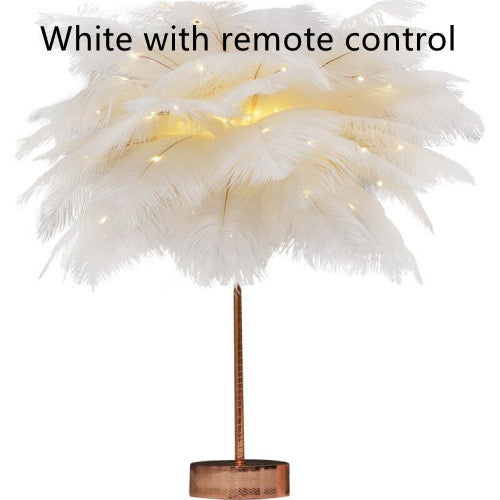 Lámpara de plumas lámpara de escritorio nórdica de estilo europeo mesa de mesa de plumas lámpara de mesa de luz decoración moderna