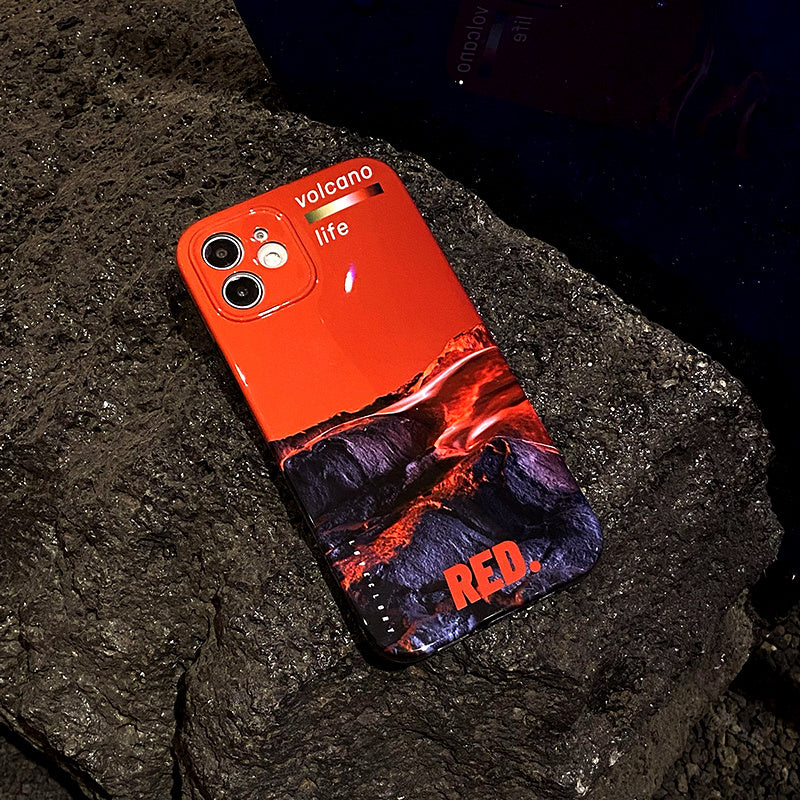 Compatible with Apple, Clory Original Red Volcano IPhone12 Mobile Phone Case