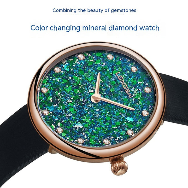 Sapphire simples e natural Small Diamond Women's Watch