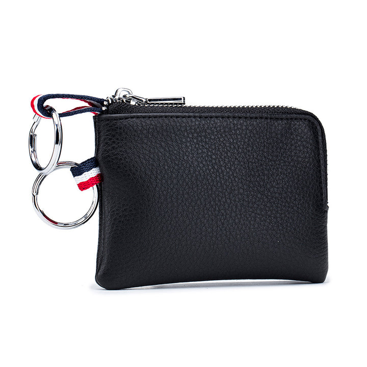 Herrenmünze Geldbörse Europäische und amerikanische Leder-Mini-Brieftasche Weiche Leder-Zip-Münzlizenz Key Case Card Inhaber Ultra-dünn