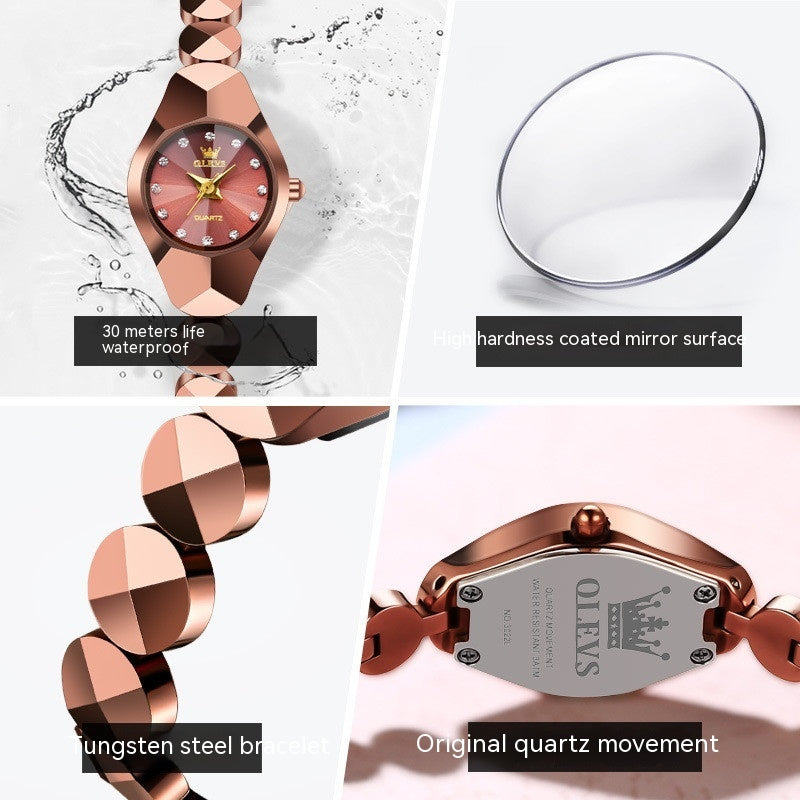 Pulseira Cerâmica Tungstênio Aço Quartz Relógio