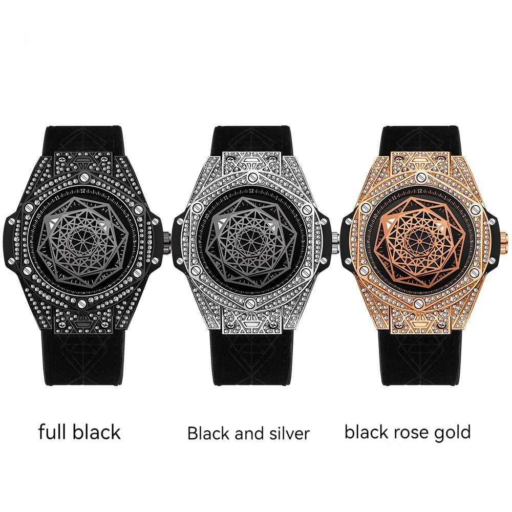 Orologio da uomo geometrico diamante