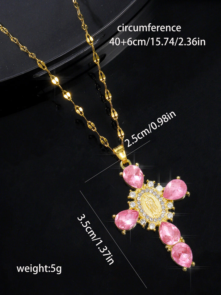 Muince pendant pendant pendant portráid madonna do shlabhra collarbone zircon versatile faisean nideoige ban