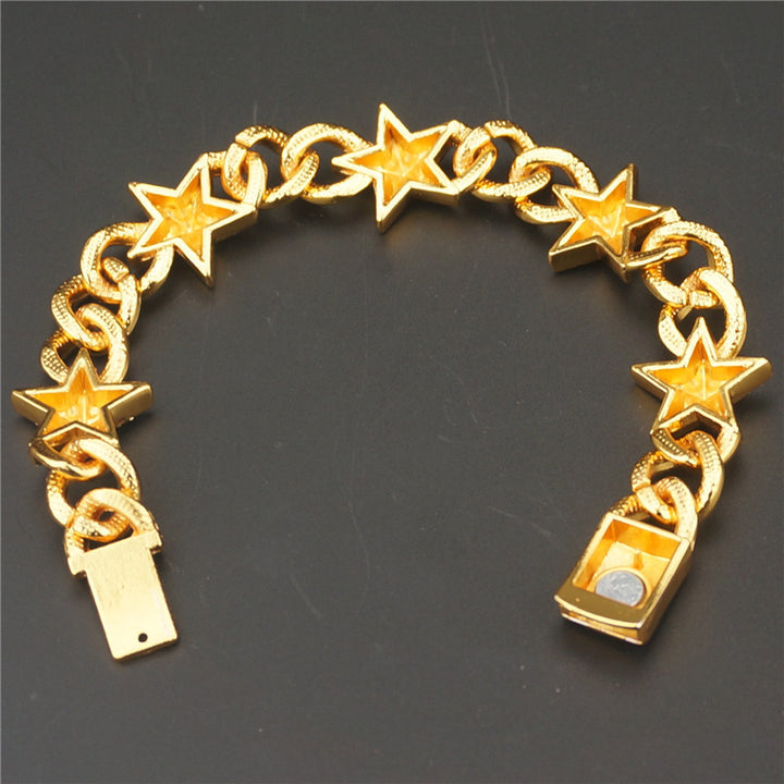 Hipster Five-pointed Star Cuban Link Chain Bracelet