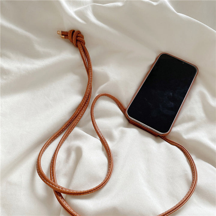 Simple Leather Lanyard Phone Case