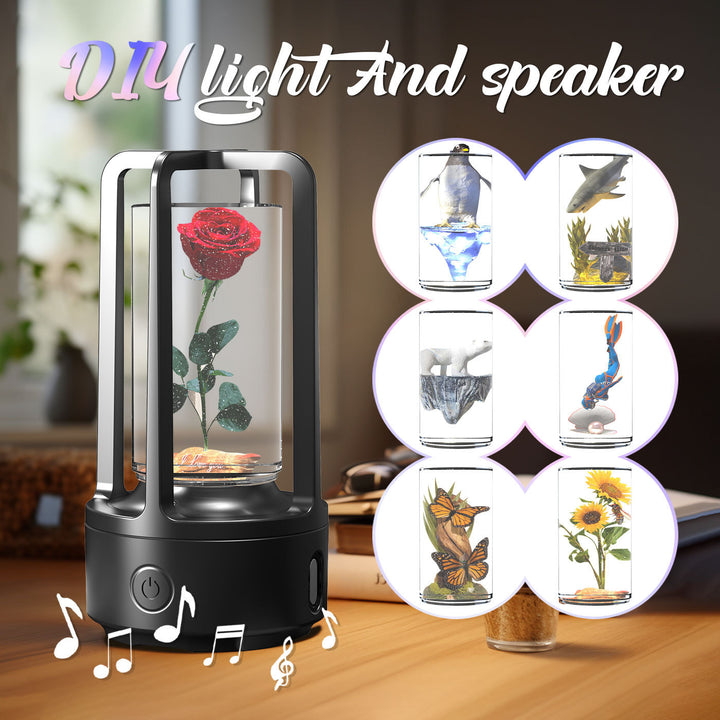 Sin accesorios 2 en 1 Audio de bricolaje Audio Crystal Light and Bluetooth Altavo Gift Touch Resin Night Light