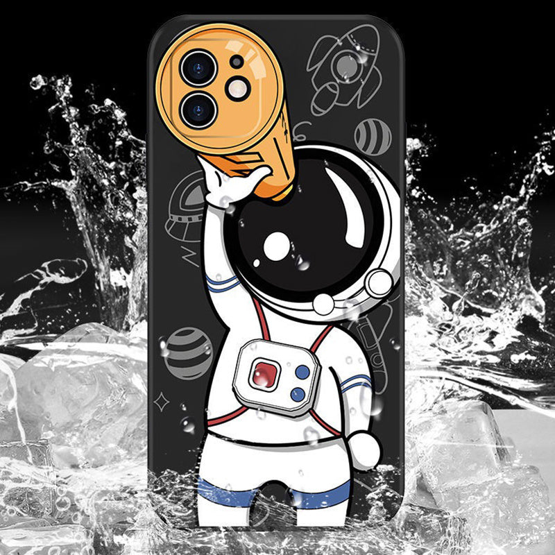 Kompatibel mit Cartoon Astronaut Creative Planet Silicon Phone Case
