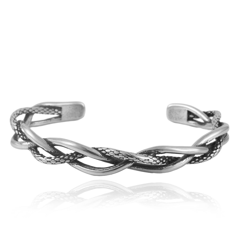 Retro Stainless Steel Hollow Snake Bracelet