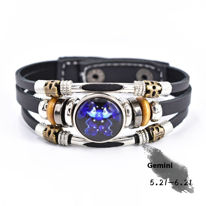 Personalized Three-layer Woven Beads Leather Bracelet