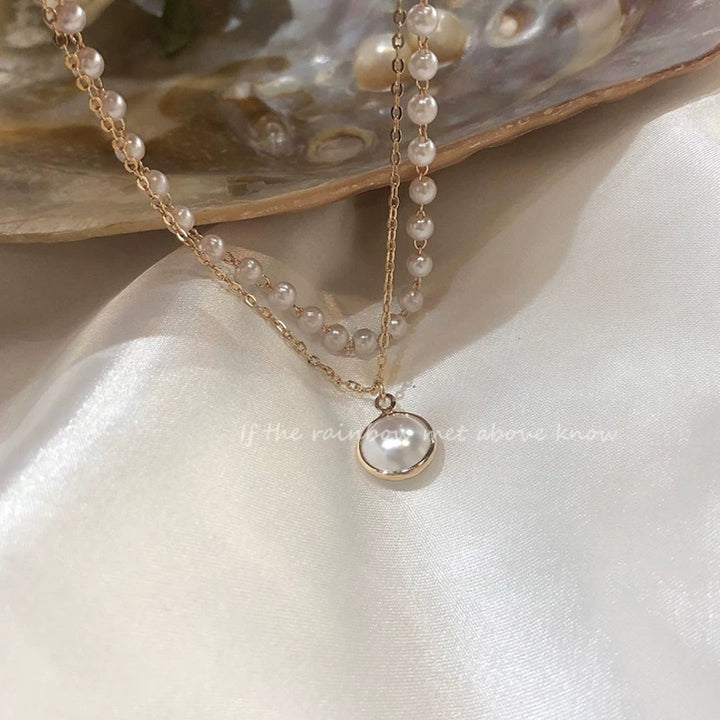 Pulsera de perlas de doble capa simple y versátil Joya de belleza de verano