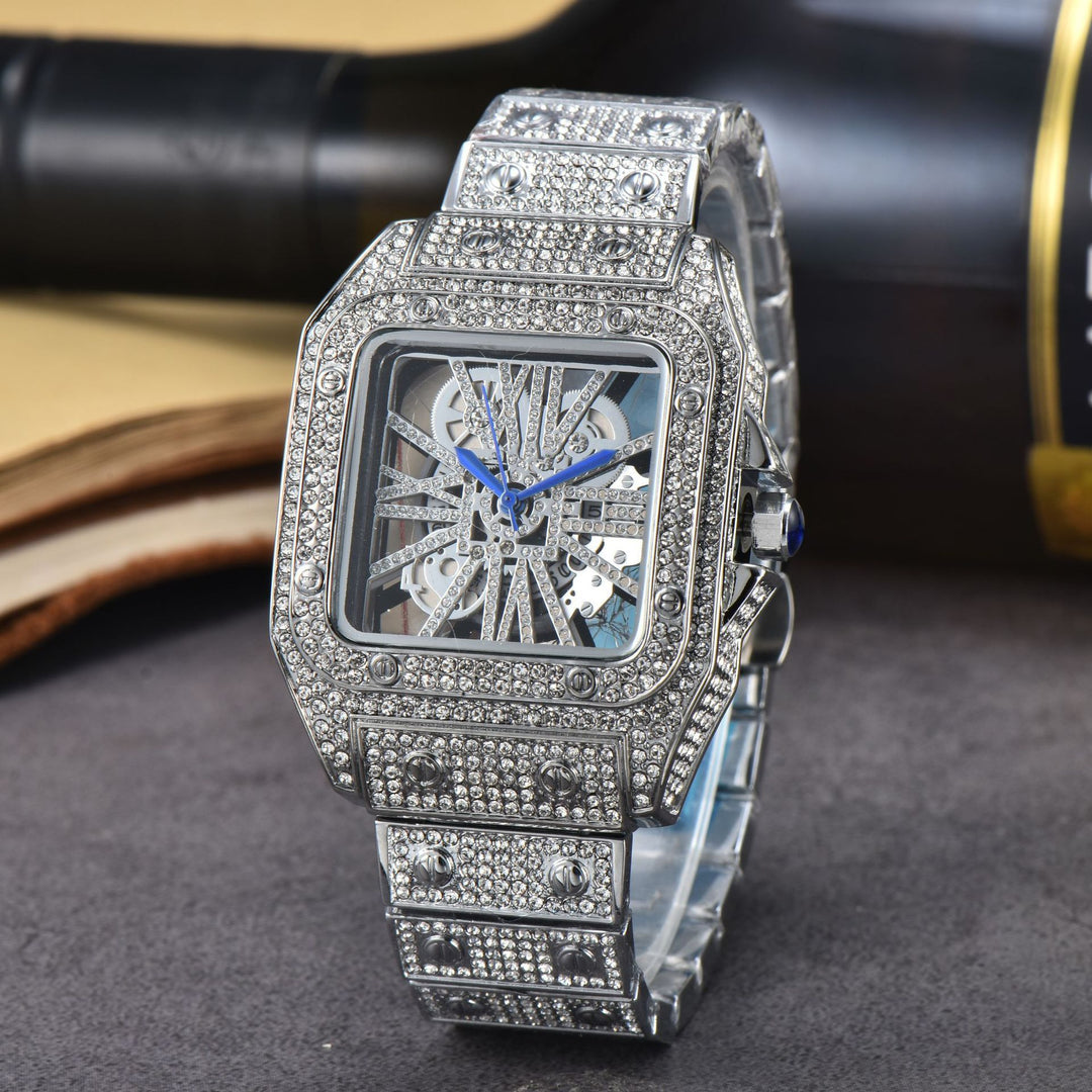 Reloj de acero de moda de diamantes femeninos