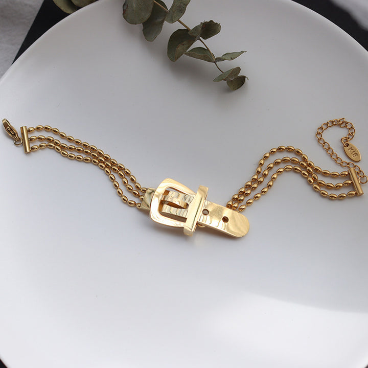 Cintura in acciaio inossidabile cinturino fascino in oro da donna in oro ha regalo per braccialetti a strati punk a strati