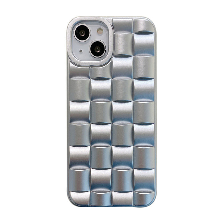 INS Simple Solid Color Woven Pattern Case de teléfonos móviles