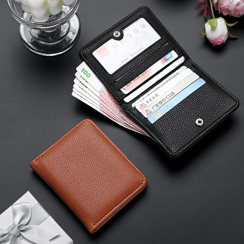 Fashion Casual Money Lychee Pattern Short Wallet