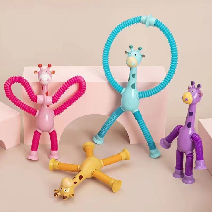 Tuburi de girafă Jucării senzoriale Noutate Spring Fidget jucărie Tube Tube Stres de Stresuri Jucărie pentru ziua de naștere pentru copii pentru copii