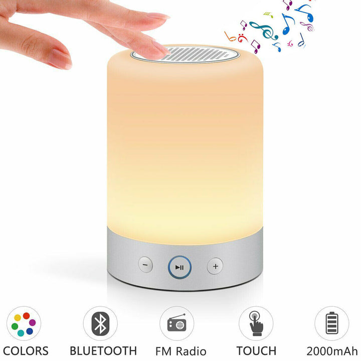 Noche inalámbrica altavoz Bluetooth Bluetooth Color Changing Touch Control Lámpara de escritorio