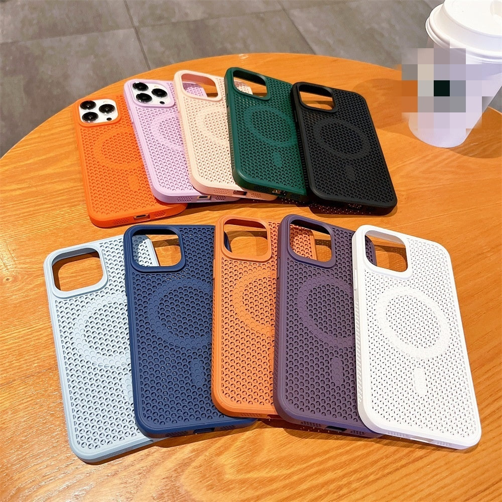 Eenvoudige honingraat Mesh Magnetic Phone Case