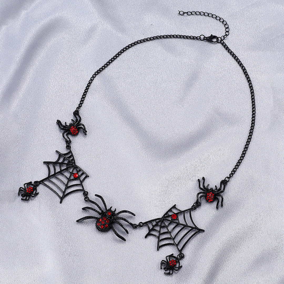 Halloween Spider und Spinnennetz -Halskette Persönlichkeit Schlüsselbein Halskette Mode -Schmuckzubehör Accessoires