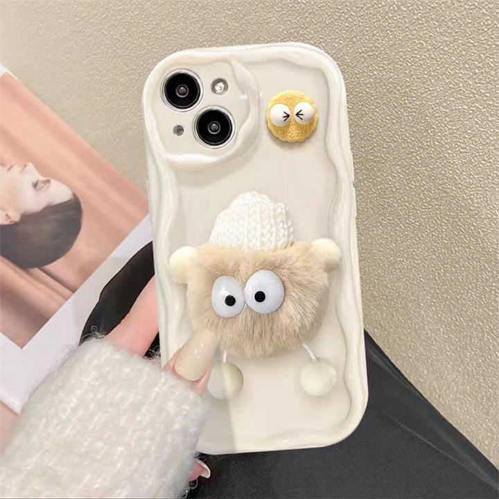 Cartoon Cute Plush Hat Doll Phone Case