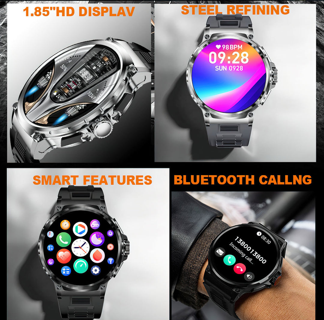 HD stor skärm Smart Watch Bluetooth Calling Heart Rate Blood Oxygen Monitoring