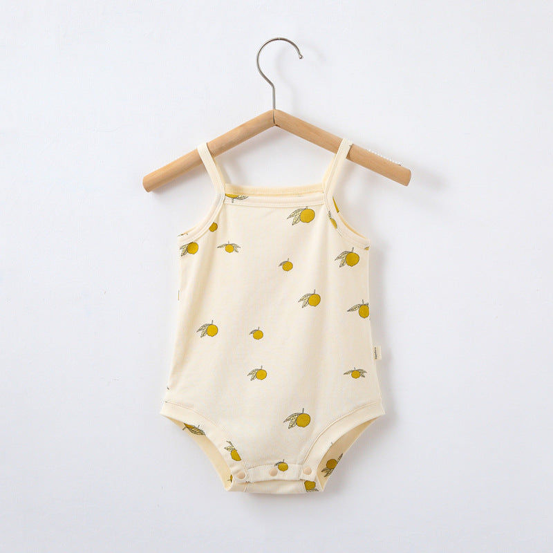 Summer INS Style Baby Sling Cotton Printed Romper