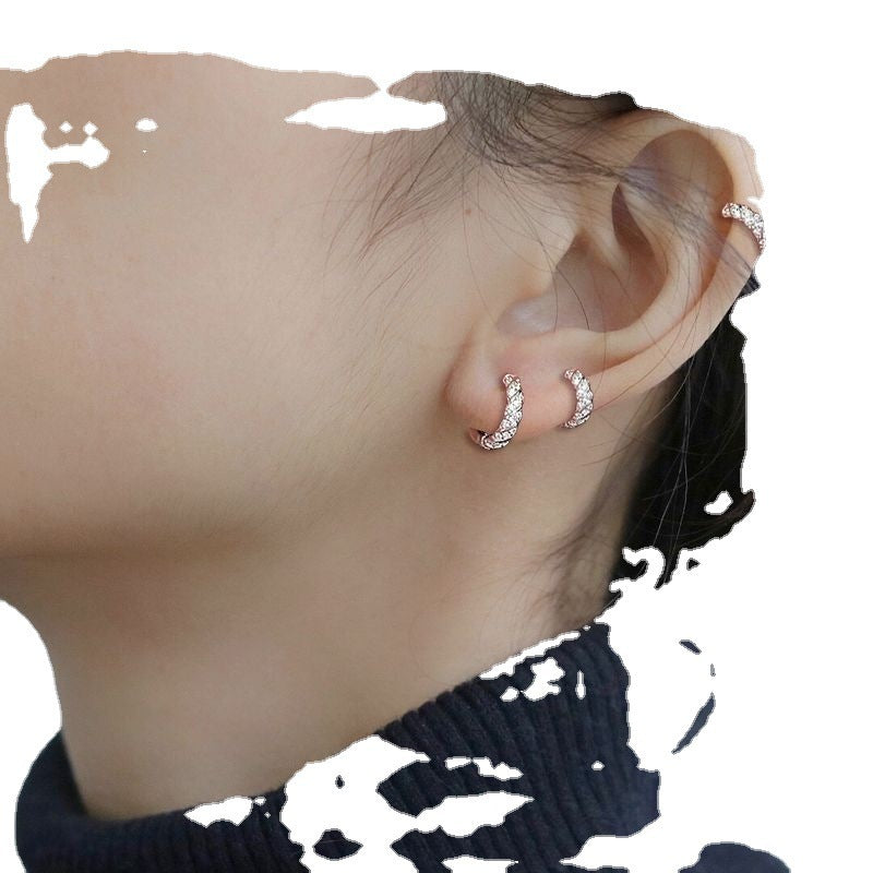 Round Zircon Earrings Female Special-interest Design